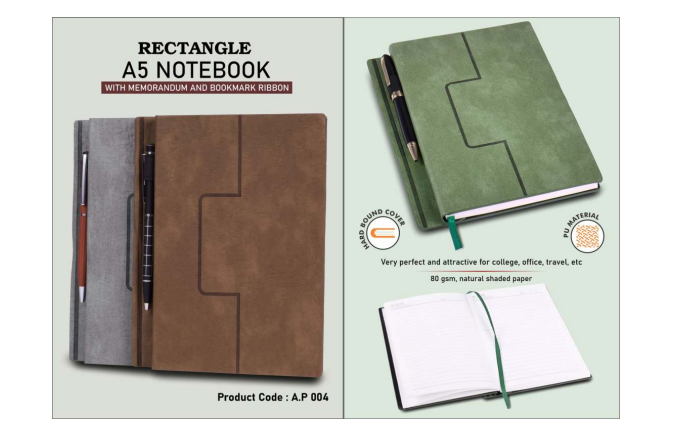 A5 Notebook with Memorandum and Bookmark Ribbon
